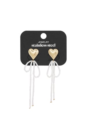 Orecchini inchinati al mio cuore - Colore oro bianco h5 Immagine2